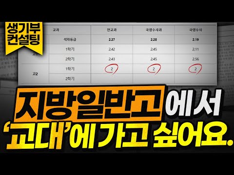 생기부 마감 전 필수 시청 | 일반고 내신 2등급, 학종으로 교대 합격할 수 있을까? | 활동은 좋은데 기록이 부족한 생기부 | 학종 생기부 컨설팅