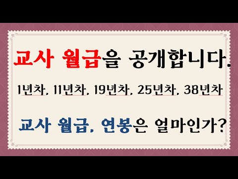 연령대별 교사 월급을 공개합니다. 연령별로 교사는 얼마의 월급을 받을까요?