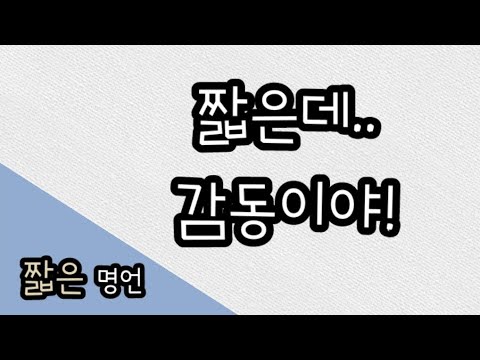 짧은 명언 모음으로 감동받으세요!