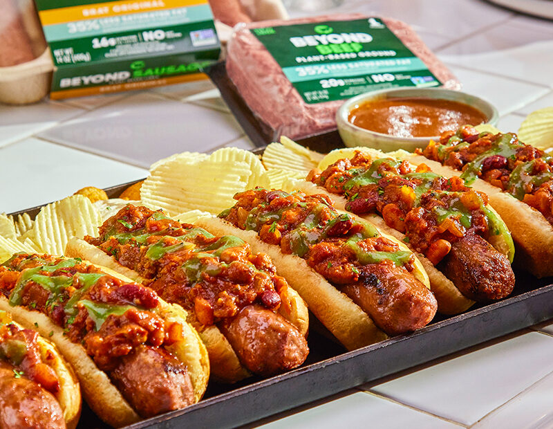 Beyond Sausage Chili Dogs