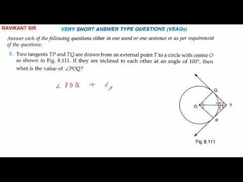 Two Tangents Tp And Tq Are Drawn From An External Point T To A Circle With  Centre O As Shown In Fig. - Youtube