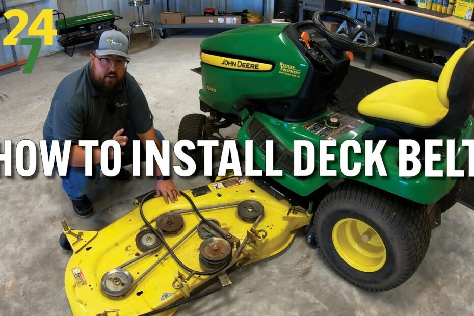 How To Install Deck Belt On John Deere Mower - Youtube