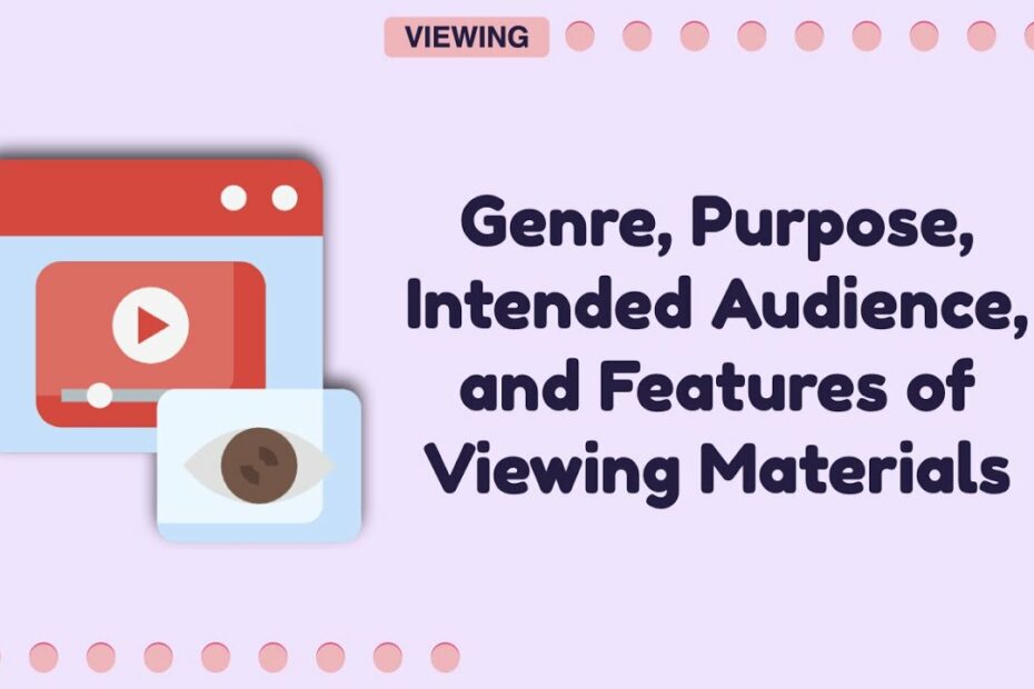 Genre, Purpose, Intended Audience, And Features Of Viewing Materials -  Youtube