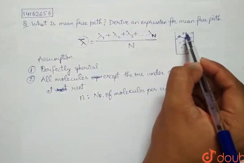 What Is Mean Free Path? Derive An Expression For Mean Free Path. - Youtube