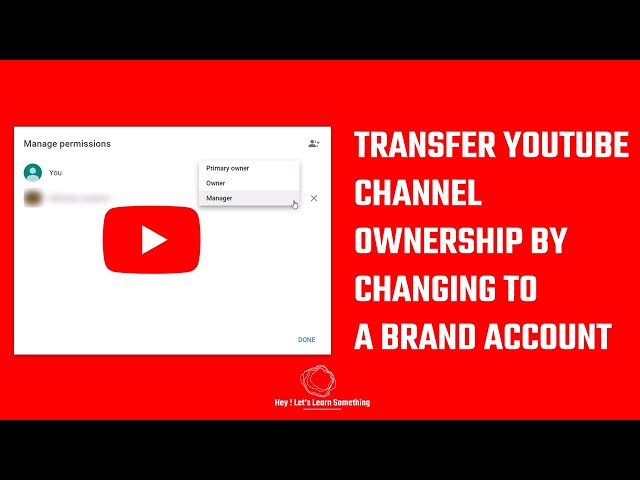 Change Personal Youtube To Brand Account And Add Managers (Transfer Channel  To Another Account)? - Youtube