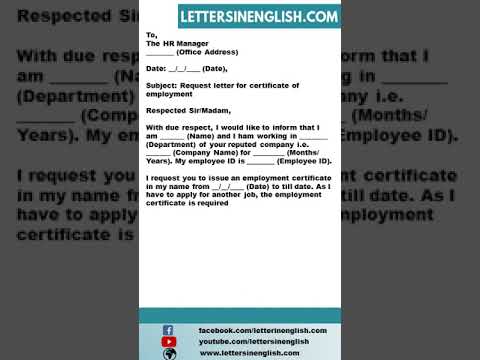 Request Letter for Certificate of Employment for Job Application