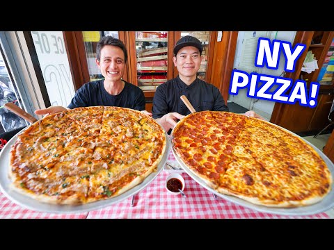 New York Pizza!! 🍕 18 Inches Pepperoni + Cheese NYC Style Pizza!!