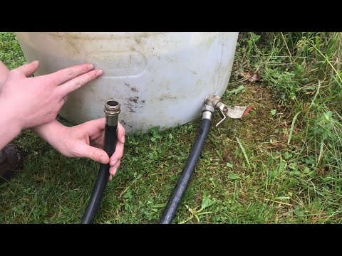 making a “rain barrel” with a CONVENIENT garden hose hook up