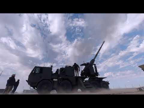 Denel SOC testing the T5-52 Howitzer at Armscor Alkantpan.