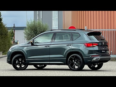 Seat NEW Ateca FR 2022  in 4K Dark camouflage 19 inch Glossy Black Walk around & Detail inside